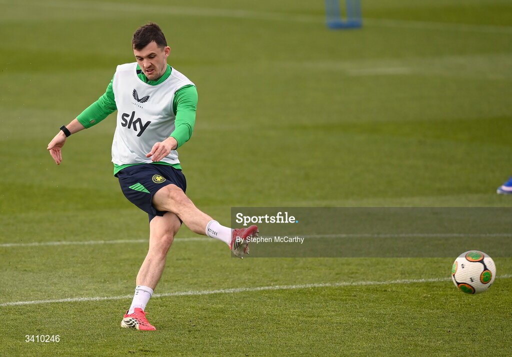 30 March 2026; Jason Knight during a Republic of Ireland men's training session at the FAI National Training Centre in Abbotstown, Dublin. Photo by Stephen McCarthy/Sportsfile