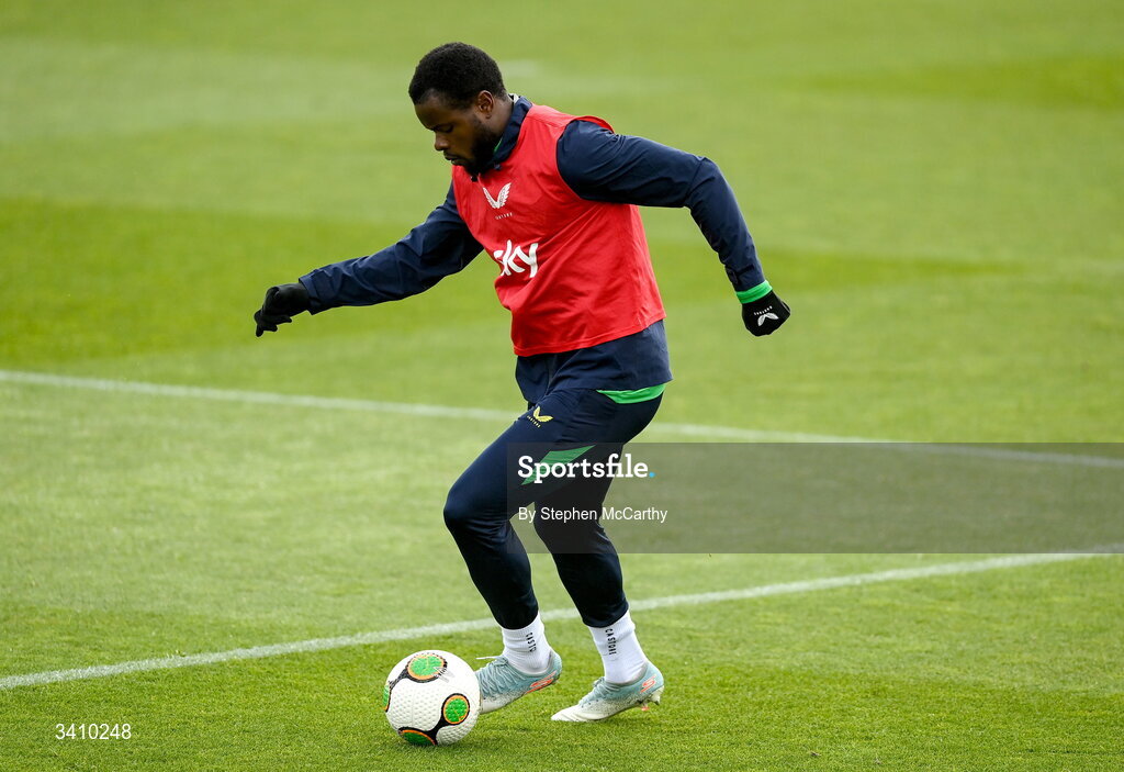 30 March 2026; Millenic Alli during a Republic of Ireland men's training session at the FAI National Training Centre in Abbotstown, Dublin. Photo by Stephen McCarthy/Sportsfile