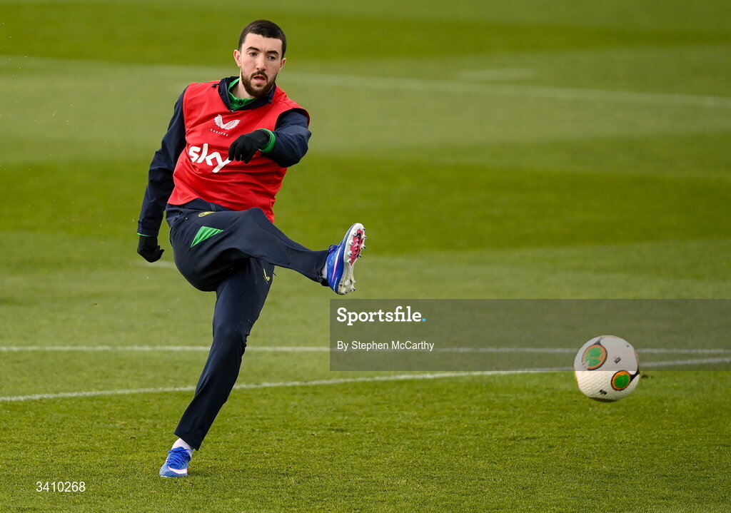 30 March 2026; Finn Azaz during a Republic of Ireland men's training session at the FAI National Training Centre in Abbotstown, Dublin. Photo by Stephen McCarthy/Sportsfile