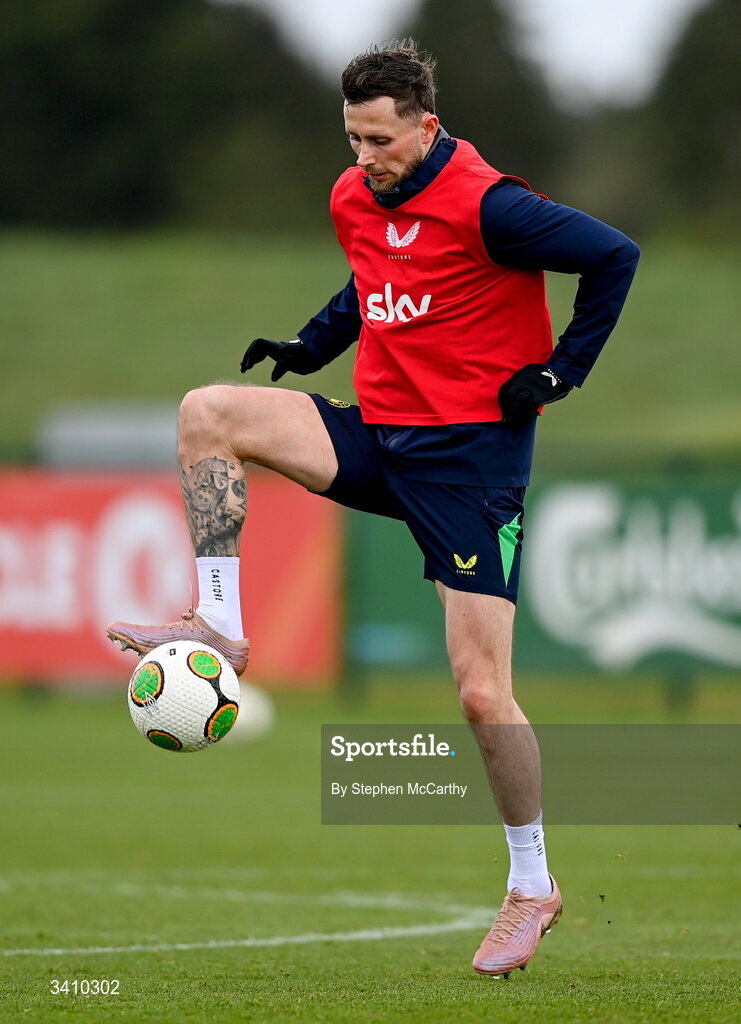 30 March 2026; Alan Browne during a Republic of Ireland men's training session at the FAI National Training Centre in Abbotstown, Dublin. Photo by Stephen McCarthy/Sportsfile
