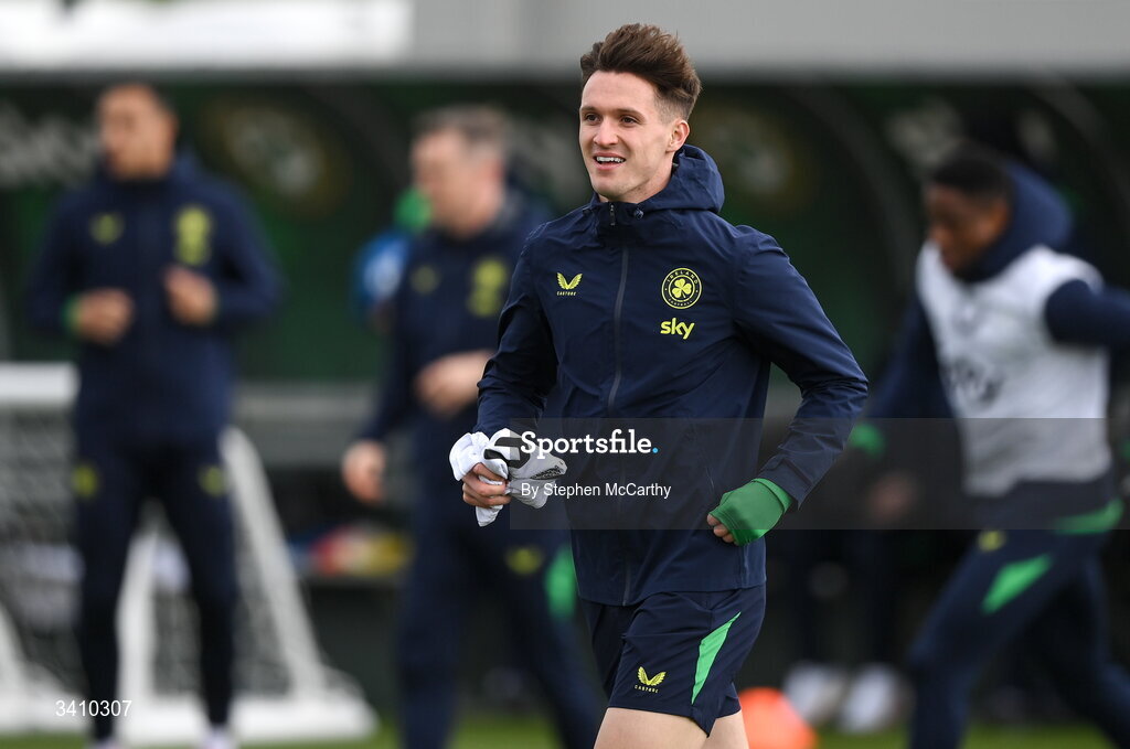 30 March 2026; Johnny Kenny during a Republic of Ireland men's training session at the FAI National Training Centre in Abbotstown, Dublin. Photo by Stephen McCarthy/Sportsfile