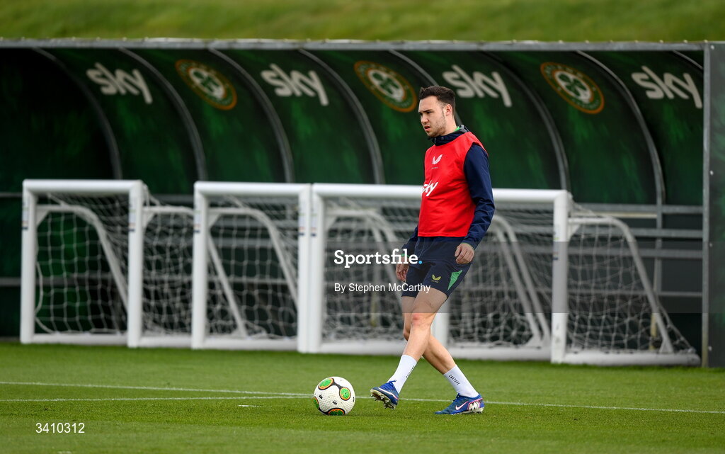 30 March 2026; Harvey Vale during a Republic of Ireland men's training session at the FAI National Training Centre in Abbotstown, Dublin. Photo by Stephen McCarthy/Sportsfile
