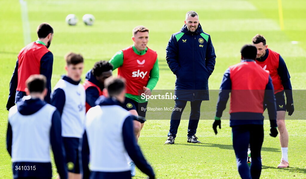 30 March 2026; Physiotherapist Cian McCaffrey during a Republic of Ireland men's training session at the FAI National Training Centre in Abbotstown, Dublin. Photo by Stephen McCarthy/Sportsfile