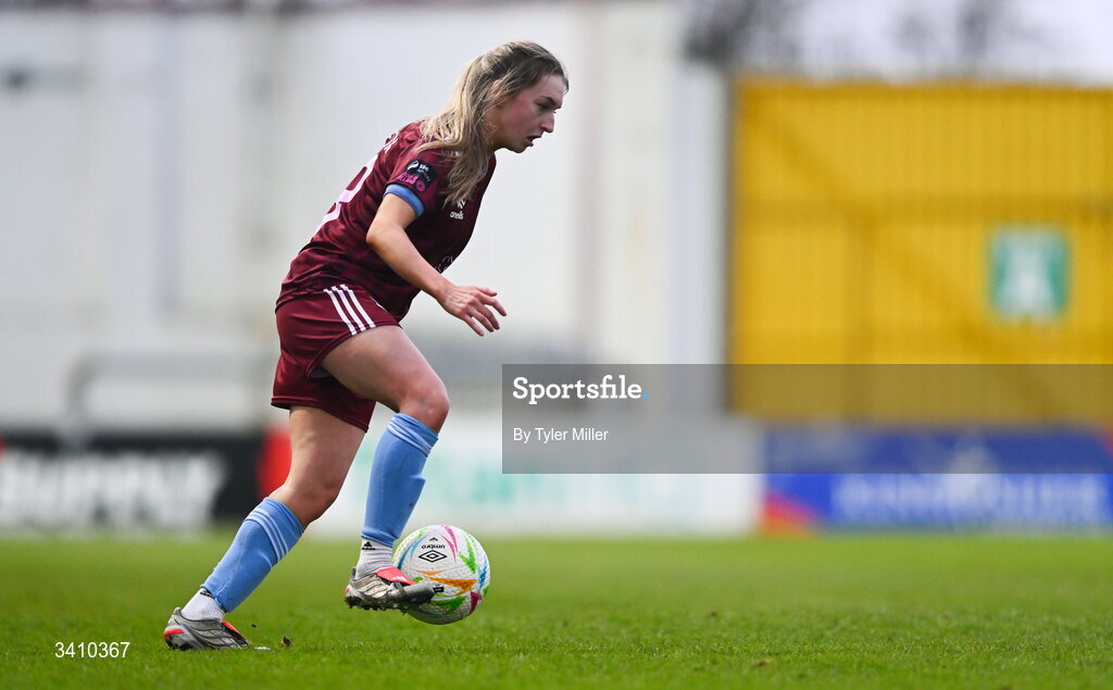 28 March 2026; Cara Griffin of Galway United during the SSE Airtricity Women's Premier Division match between Galway United and Wexford at Eamonn Deacy Park in Galway. Photo by Tyler Miller/Sportsfile
