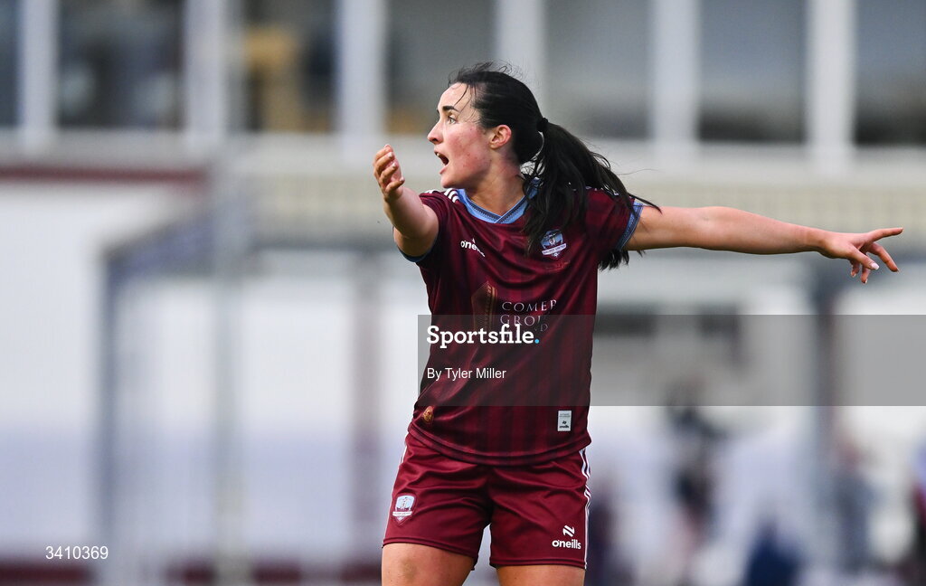 28 March 2026; Niamh Farrelly of Galway United during the SSE Airtricity Women's Premier Division match between Galway United and Wexford at Eamonn Deacy Park in Galway. Photo by Tyler Miller/Sportsfile