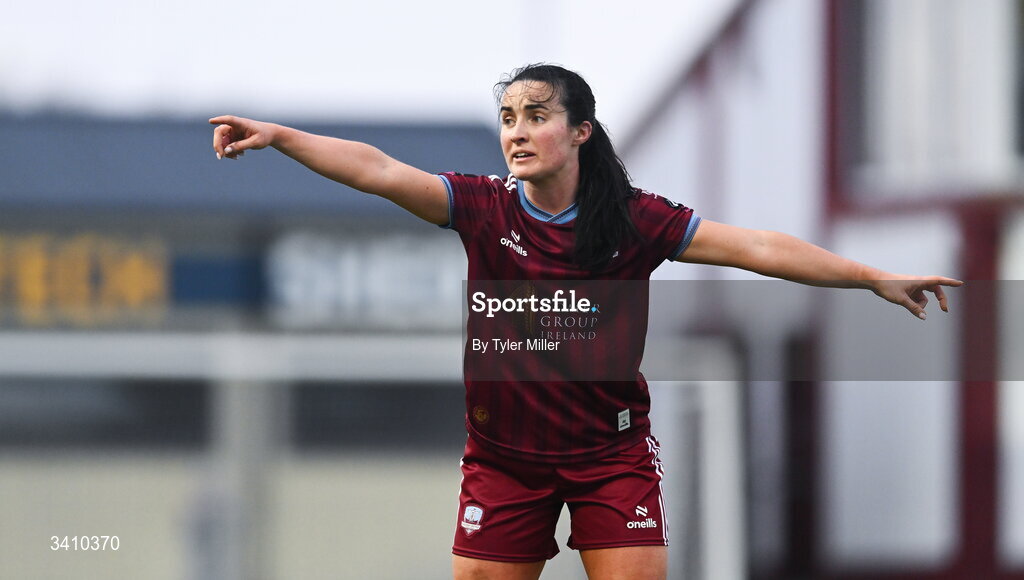 28 March 2026; Niamh Farrelly of Galway United during the SSE Airtricity Women's Premier Division match between Galway United and Wexford at Eamonn Deacy Park in Galway. Photo by Tyler Miller/Sportsfile