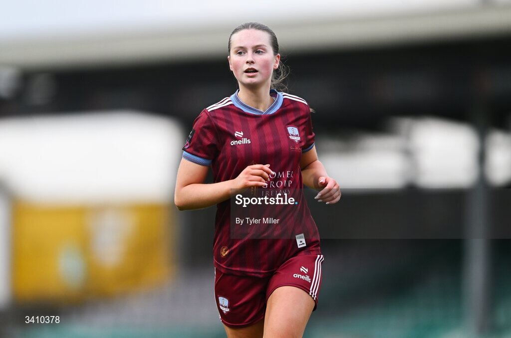 28 March 2026; Lucy Jayne Grant of Galway United during the SSE Airtricity Women's Premier Division match between Galway United and Wexford at Eamonn Deacy Park in Galway. Photo by Tyler Miller/Sportsfile