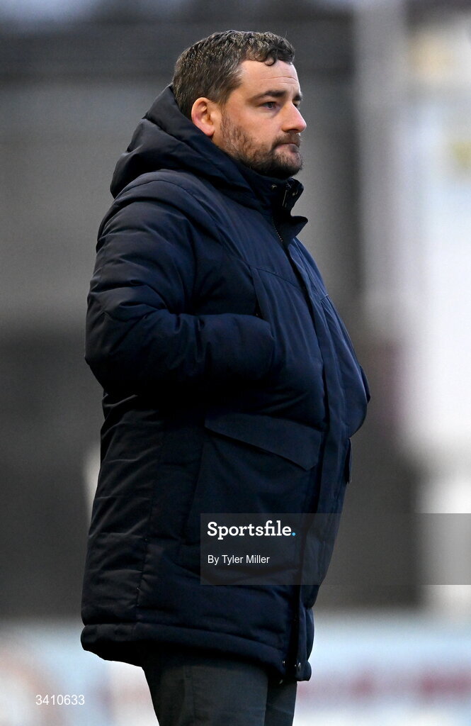 28 March 2026; Galway United manager Phil Trill during the SSE Airtricity Women's Premier Division match between Galway United and Wexford at Eamonn Deacy Park in Galway. Photo by Tyler Miller/Sportsfile