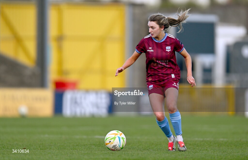 28 March 2026; Cara Griffin of Galway United during the SSE Airtricity Women's Premier Division match between Galway United and Wexford at Eamonn Deacy Park in Galway. Photo by Tyler Miller/Sportsfile