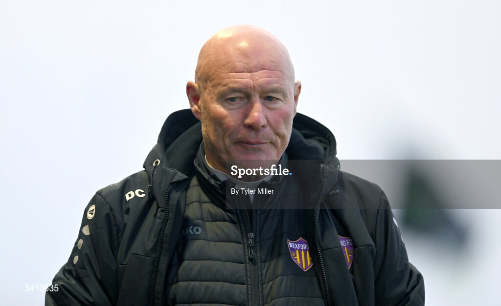28 March 2026; Wexford head coach Dave Connell during the SSE Airtricity Women's Premier Division match between Galway United and Wexford at Eamonn Deacy Park in Galway. Photo by Tyler Miller/Sportsfile