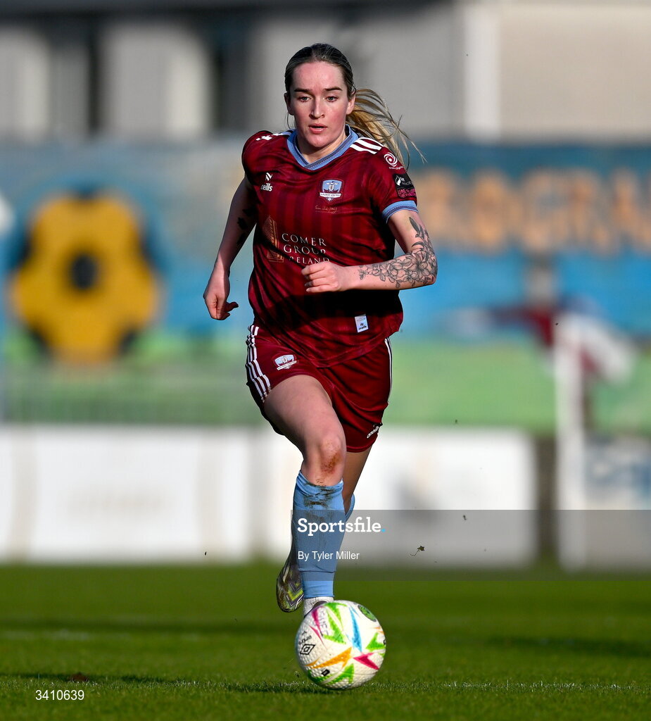 28 March 2026; Ceola Bergin of Galway United during the SSE Airtricity Women's Premier Division match between Galway United and Wexford at Eamonn Deacy Park in Galway. Photo by Tyler Miller/Sportsfile