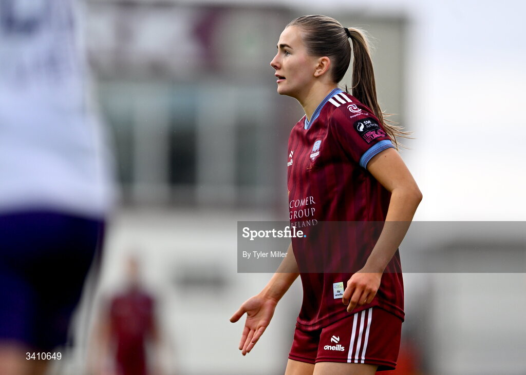 28 March 2026; Emma Doherty of Galway United during the SSE Airtricity Women's Premier Division match between Galway United and Wexford at Eamonn Deacy Park in Galway. Photo by Tyler Miller/Sportsfile