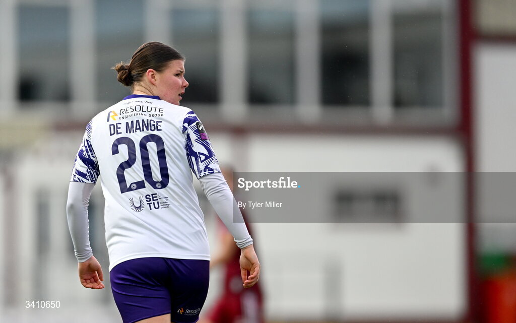 28 March 2026; Freya De Mange of Wexford during the SSE Airtricity Women's Premier Division match between Galway United and Wexford at Eamonn Deacy Park in Galway. Photo by Tyler Miller/Sportsfile