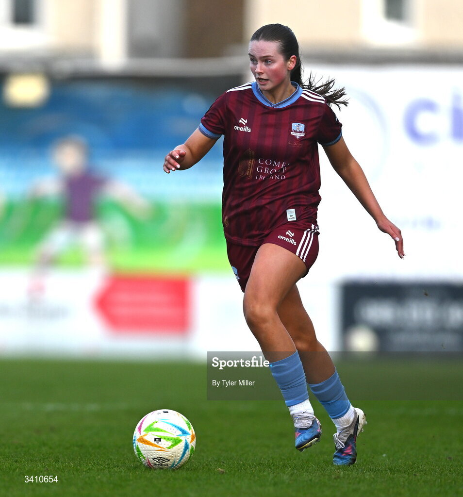 28 March 2026; Lucy Jayne Grant of Galway United during the SSE Airtricity Women's Premier Division match between Galway United and Wexford at Eamonn Deacy Park in Galway. Photo by Tyler Miller/Sportsfile