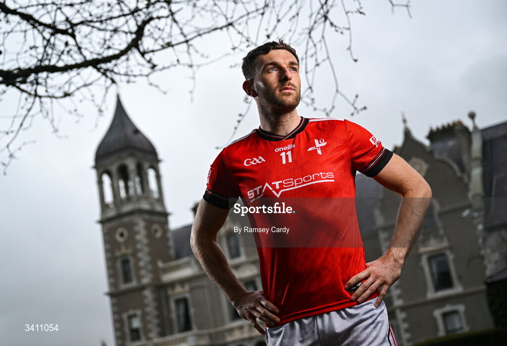 31 March 2026; Louth footballer Sam Mulroy during the launch of the 2026 Leinster GAA Senior Football Championships at Killashee Hotel in Naas, Kildare. Photo by Ramsey Cardy/Sportsfile