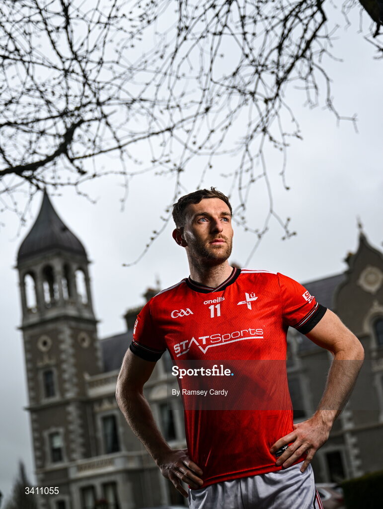 31 March 2026; Louth footballer Sam Mulroy during the launch of the 2026 Leinster GAA Senior Football Championships at Killashee Hotel in Naas, Kildare. Photo by Ramsey Cardy/Sportsfile