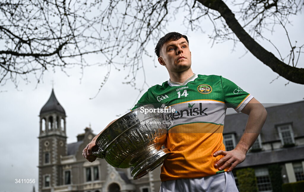 31 March 2026; Offaly footballer Shane Tierney during the launch of the 2026 Leinster GAA Senior Football Championships at Killashee Hotel in Naas, Kildare. Photo by Ramsey Cardy/Sportsfile