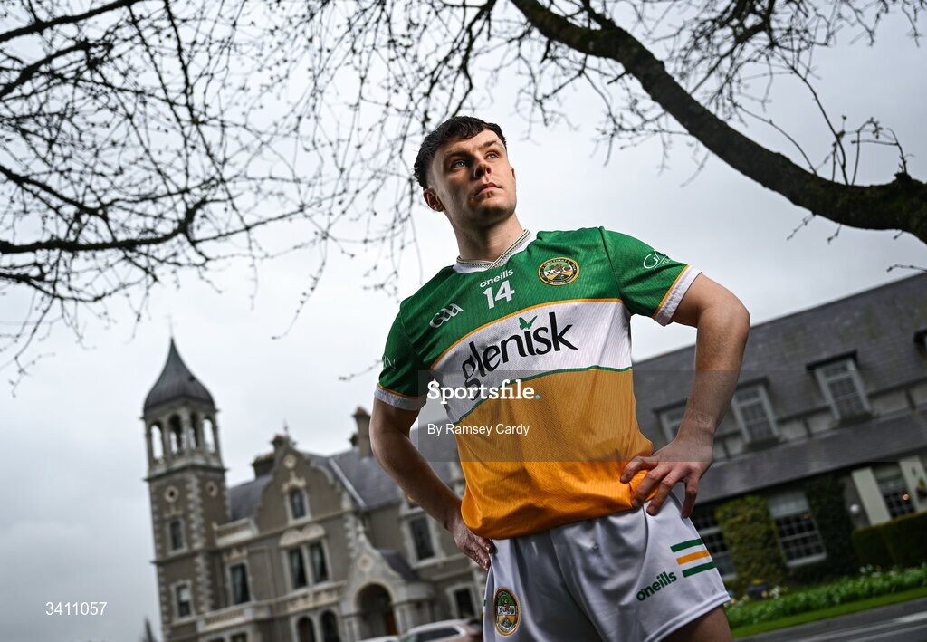 31 March 2026; Offaly footballer Shane Tierney during the launch of the 2026 Leinster GAA Senior Football Championships at Killashee Hotel in Naas, Kildare. Photo by Ramsey Cardy/Sportsfile