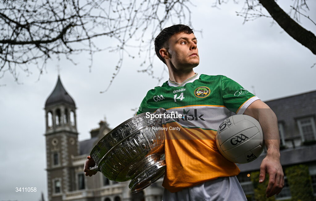 31 March 2026; Offaly footballer Shane Tierney during the launch of the 2026 Leinster GAA Senior Football Championships at Killashee Hotel in Naas, Kildare. Photo by Ramsey Cardy/Sportsfile
