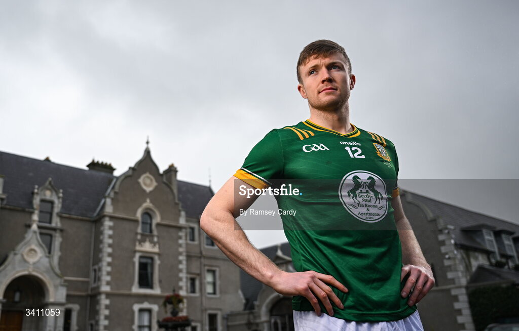 31 March 2026; Meath footballer Cian McBride during the launch of the 2026 Leinster GAA Senior Football Championships at Killashee Hotel in Naas, Kildare. Photo by Ramsey Cardy/Sportsfile
