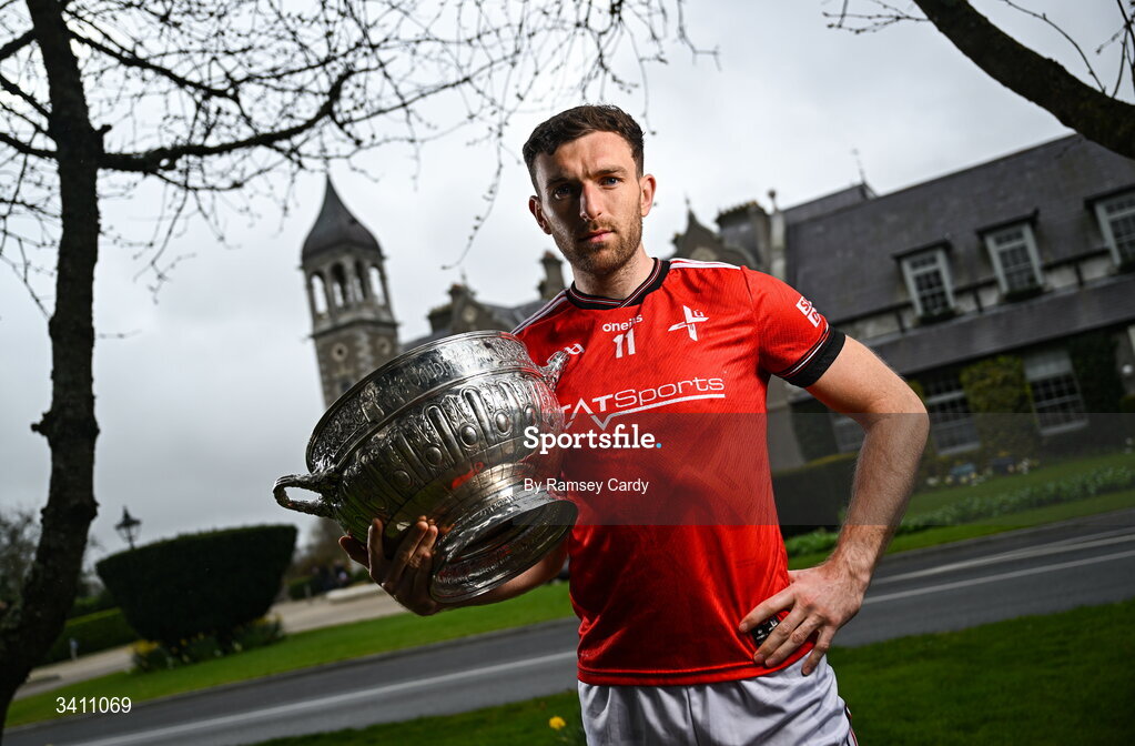 31 March 2026; Louth footballer Sam Mulroy during the launch of the 2026 Leinster GAA Senior Football Championships at Killashee Hotel in Naas, Kildare. Photo by Ramsey Cardy/Sportsfile