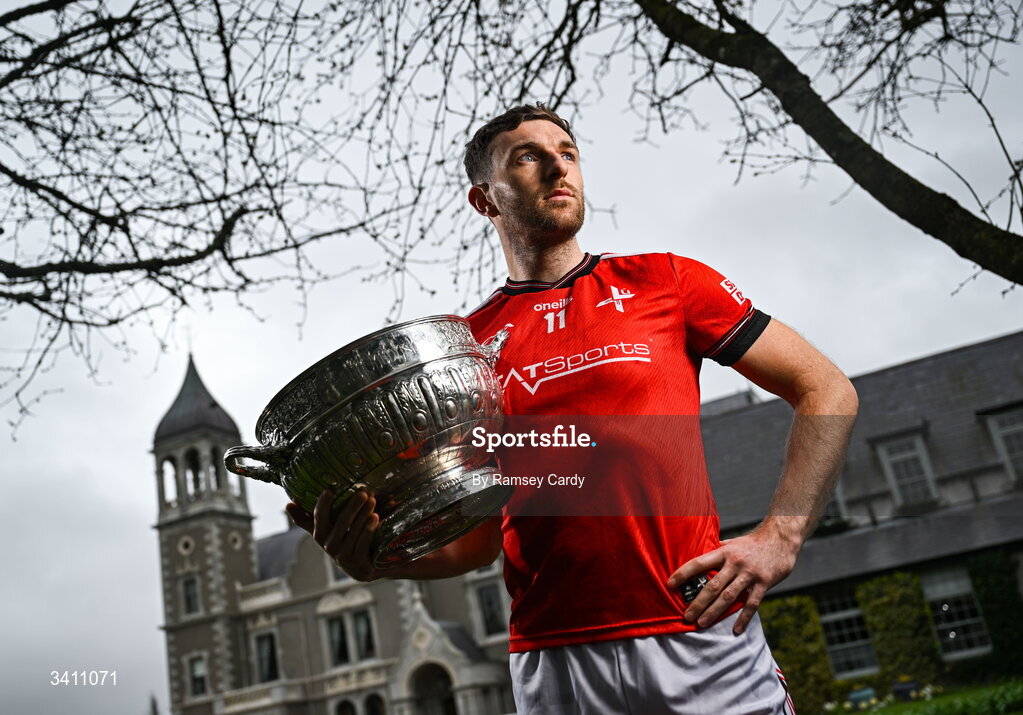 31 March 2026; Louth footballer Sam Mulroy during the launch of the 2026 Leinster GAA Senior Football Championships at Killashee Hotel in Naas, Kildare. Photo by Ramsey Cardy/Sportsfile