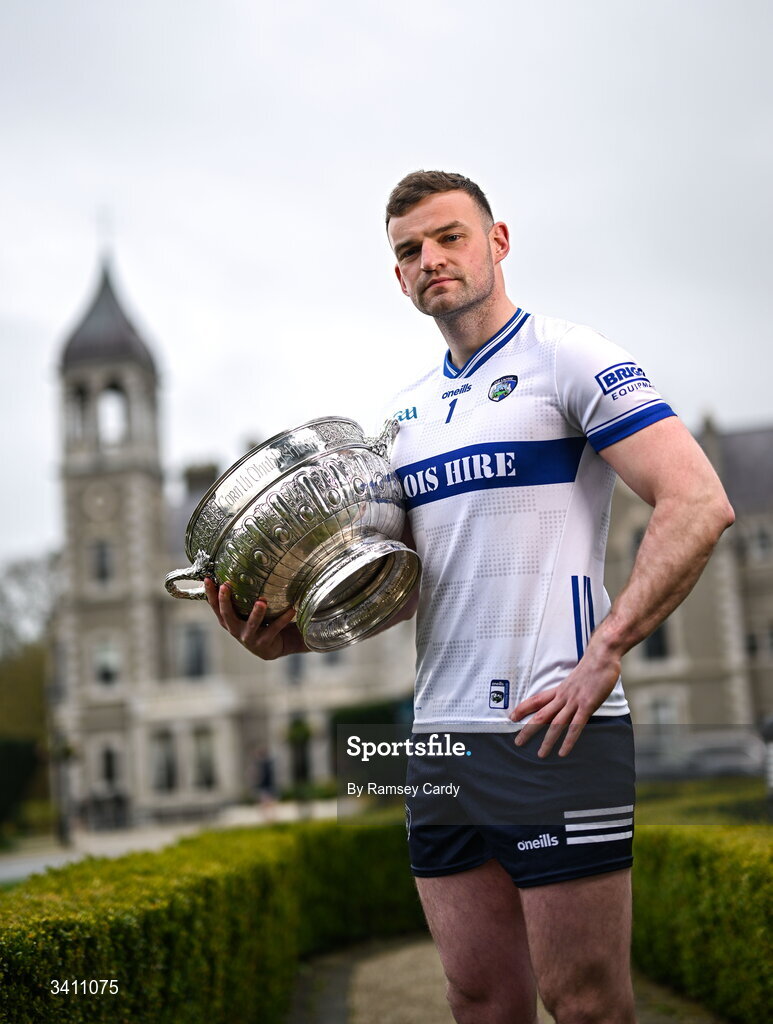31 March 2026; Laois footballer Killian Roche during the launch of the 2026 Leinster GAA Senior Football Championships at Killashee Hotel in Naas, Kildare. Photo by Ramsey Cardy/Sportsfile