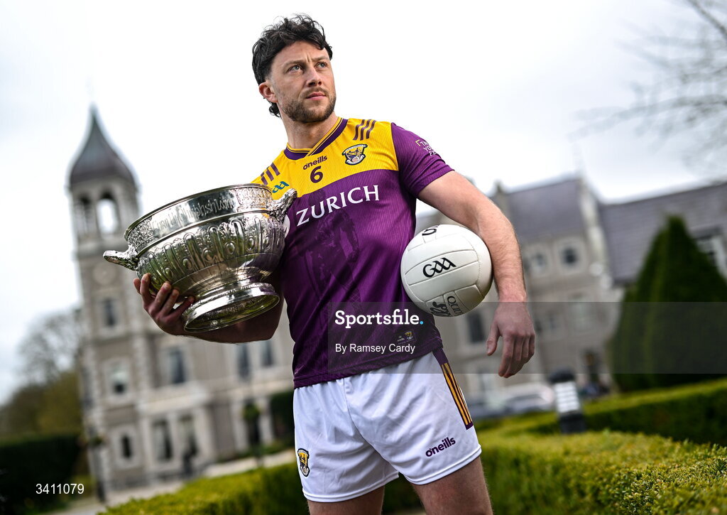 31 March 2026; /Eoghan Nolan of Wexford during the launch of the 2026 Leinster GAA Senior Football Championships at Killashee Hotel in Naas, Kildare. Photo by Ramsey Cardy/Sportsfile