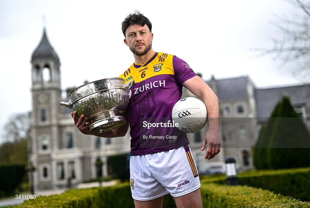 31 March 2026; /Eoghan Nolan of Wexford during the launch of the 2026 Leinster GAA Senior Football Championships at Killashee Hotel in Naas, Kildare. Photo by Ramsey Cardy/Sportsfile