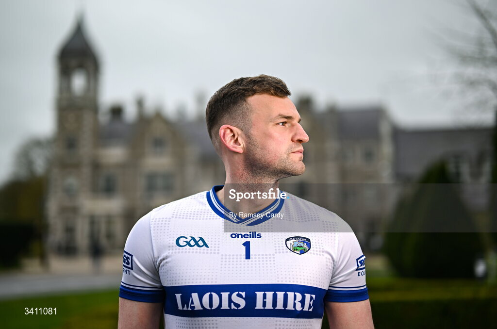 31 March 2026; Laois footballer Killian Roche during the launch of the 2026 Leinster GAA Senior Football Championships at Killashee Hotel in Naas, Kildare. Photo by Ramsey Cardy/Sportsfile
