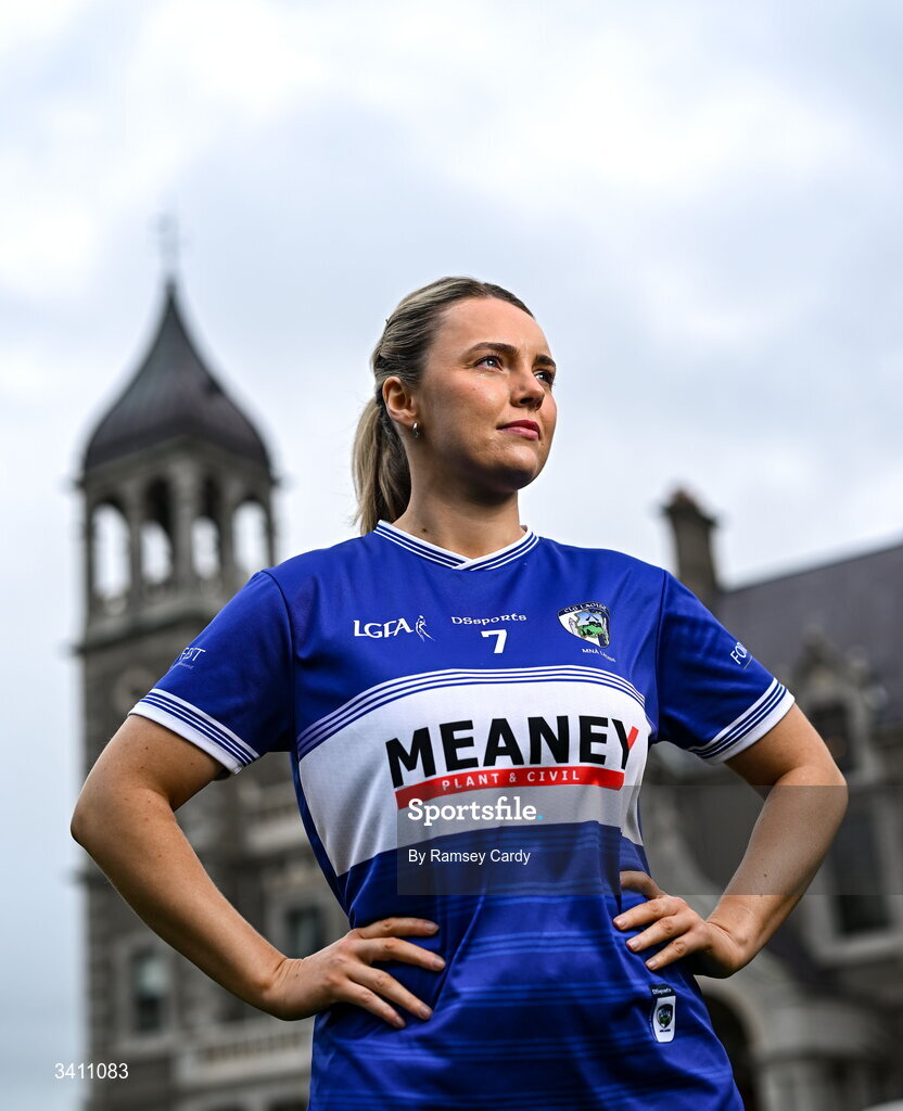 31 March 2026; Laois ladies footballer Andrea Moran during the launch of the 2026 Leinster LGFA Championships at Killashee Hotel in Naas, Kildare. Photo by Ramsey Cardy/Sportsfile