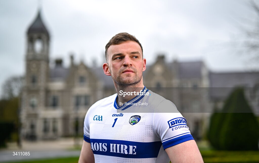 31 March 2026; Laois footballer Killian Roche during the launch of the 2026 Leinster GAA Senior Football Championships at Killashee Hotel in Naas, Kildare. Photo by Ramsey Cardy/Sportsfile