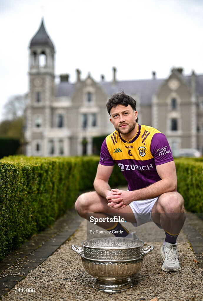 31 March 2026; /Eoghan Nolan of Wexford during the launch of the 2026 Leinster GAA Senior Football Championships at Killashee Hotel in Naas, Kildare. Photo by Ramsey Cardy/Sportsfile