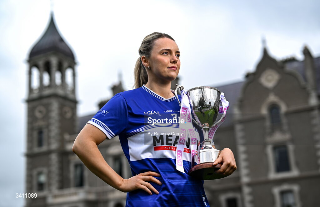 31 March 2026; Laois ladies footballer Andrea Moran during the launch of the 2026 Leinster LGFA Championships at Killashee Hotel in Naas, Kildare. Photo by Ramsey Cardy/Sportsfile