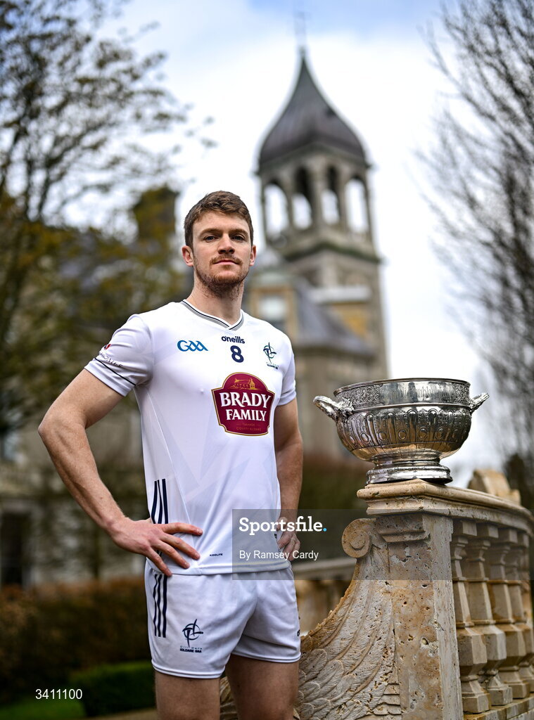 31 March 2026; Kildare footballer Kevin Feely during the launch of the 2026 Leinster GAA Senior Football Championships at Killashee Hotel in Naas, Kildare. Photo by Ramsey Cardy/Sportsfile