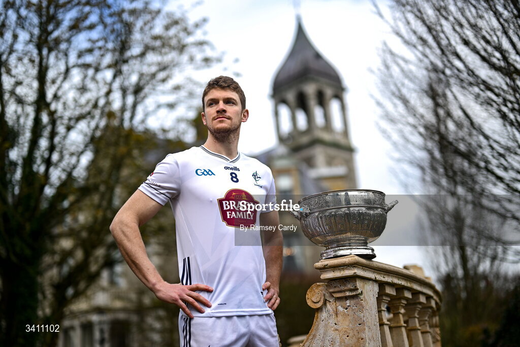 31 March 2026; Kildare footballer Kevin Feely during the launch of the 2026 Leinster GAA Senior Football Championships at Killashee Hotel in Naas, Kildare. Photo by Ramsey Cardy/Sportsfile