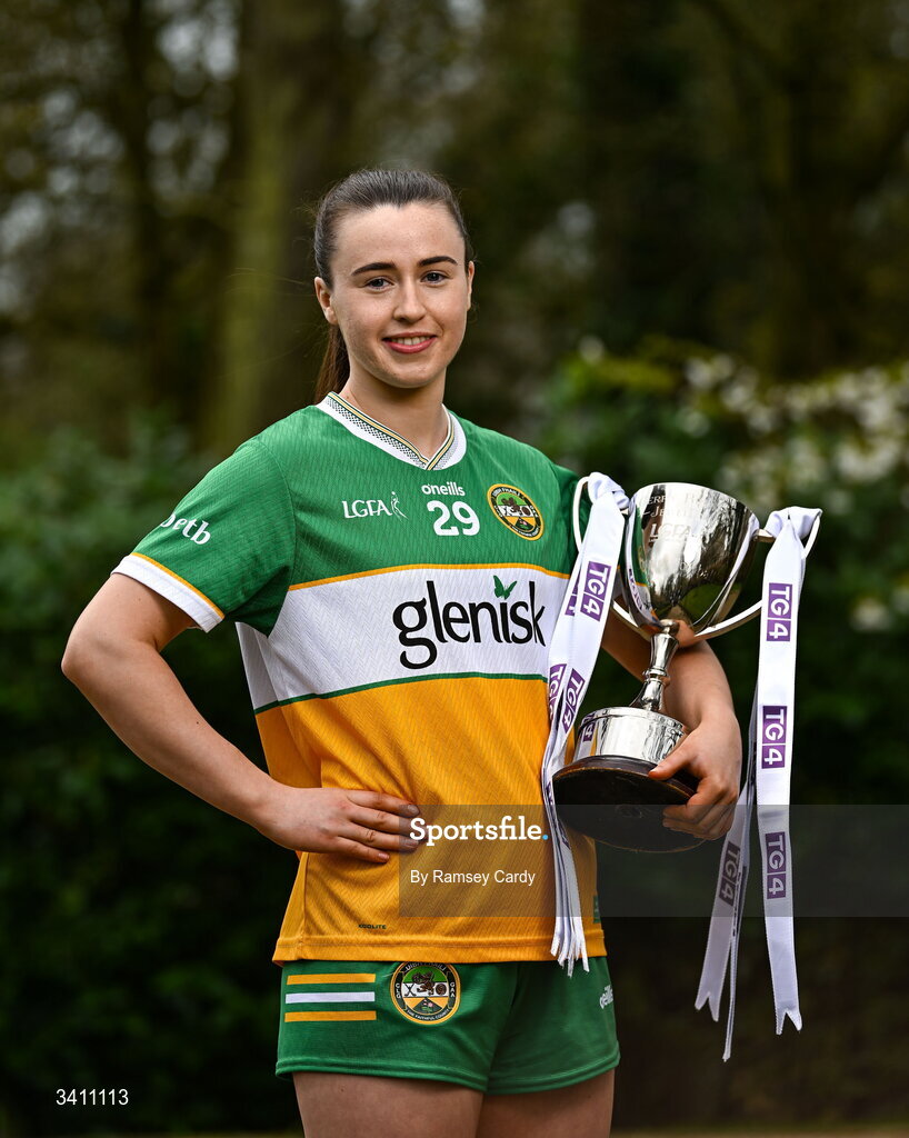 31 March 2026; Michelle Mann of Offaly during the launch of the 2026 Leinster LGFA Championships at Killashee Hotel in Naas, Kildare. Photo by Ramsey Cardy/Sportsfile