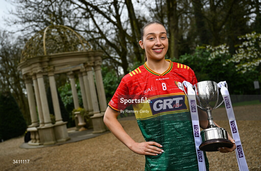 31 March 2026; Roisin Bailey of Carlow during the launch of the 2026 Leinster GAA Senior Football and LGFA Championships at Killashee Hotel in Naas, Kildare. Photo by Ramsey Cardy/Sportsfile