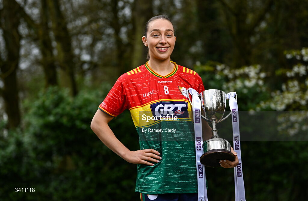 31 March 2026; Roisin Bailey of Carlow during the launch of the 2026 Leinster GAA Senior Football and LGFA Championships at Killashee Hotel in Naas, Kildare. Photo by Ramsey Cardy/Sportsfile