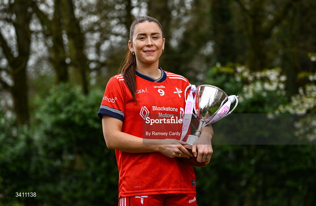 31 March 2026; Áine Breen of Louth during the launch of the 2026 Leinster LGFA Championships at Killashee Hotel in Naas, Kildare. Photo by Ramsey Cardy/Sportsfile