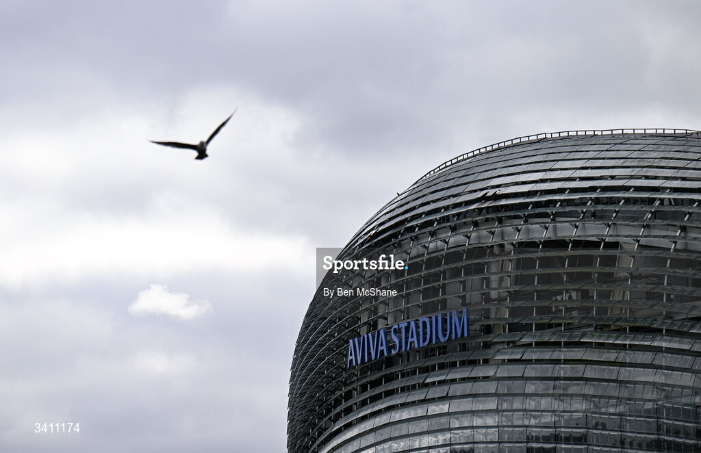 31 March 2026; A general view outside the Aviva Stadium before the international friendly match between Republic of Ireland and North Macedonia at Aviva Stadium in Dublin. Photo by Ben McShane/Sportsfile
