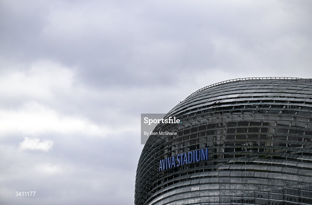 31 March 2026; A general view outside the Aviva Stadium before the international friendly match between Republic of Ireland and North Macedonia at Aviva Stadium in Dublin. Photo by Ben McShane/Sportsfile