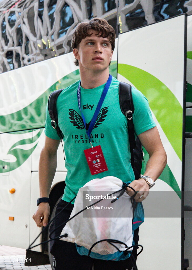 31 March 2026; Conor McManus of Republic of Ireland before the UEFA European U21 Championship qualifier match between Kazakhstan and Republic of Ireland at Turkistan Arena in Turkeistan, Kazakhstan. Photo by Nikita Bassov/Sportsfile
