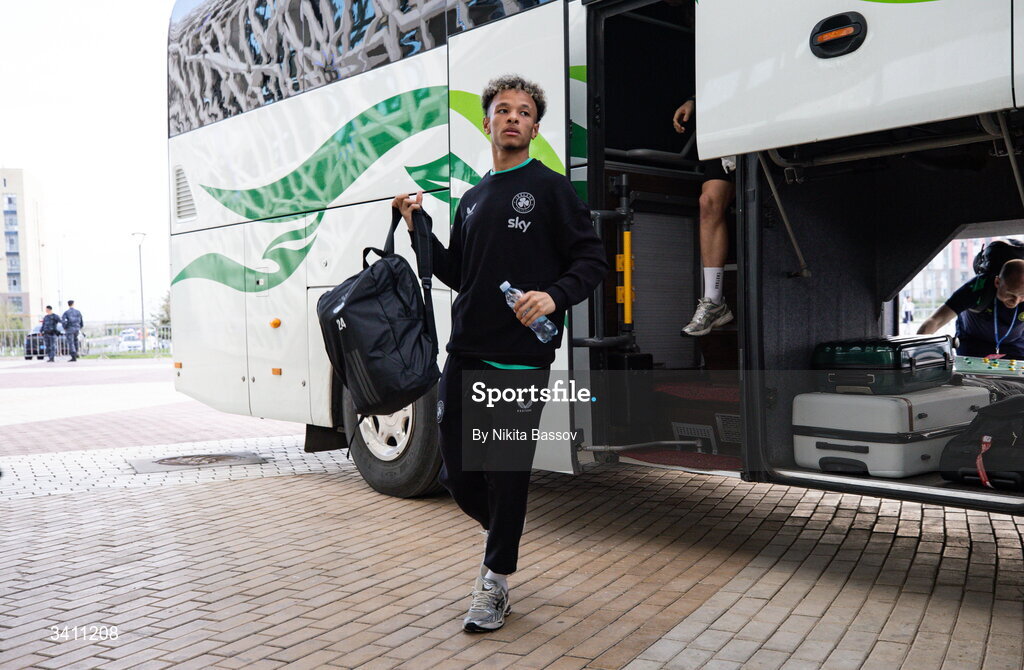 31 March 2026; Trent Kone-Doherty of Republic of Ireland before the UEFA European U21 Championship qualifier match between Kazakhstan and Republic of Ireland at Turkistan Arena in Turkeistan, Kazakhstan. Photo by Nikita Bassov/Sportsfile