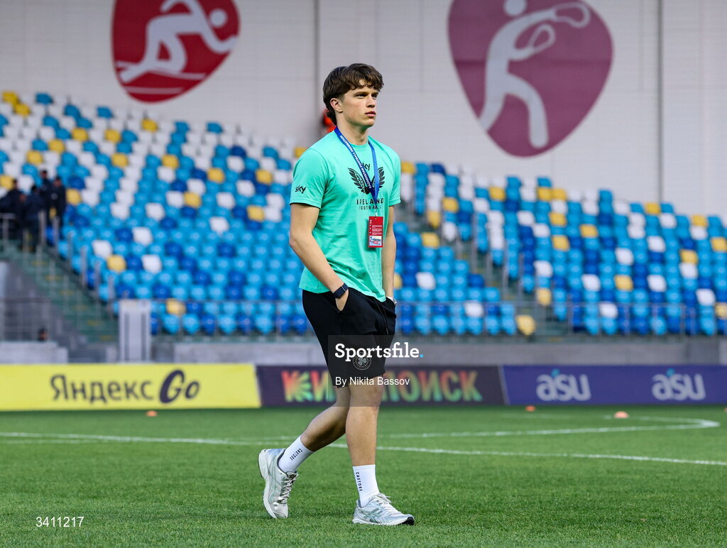 31 March 2026; Conor McManus of Republic of Ireland before the UEFA European U21 Championship qualifier match between Kazakhstan and Republic of Ireland at Turkistan Arena in Turkeistan, Kazakhstan. Photo by Nikita Bassov/Sportsfile
