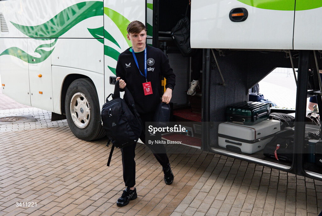 31 March 2026; Jack Moorehouse of Republic of Ireland before the UEFA European U21 Championship qualifier match between Kazakhstan and Republic of Ireland at Turkistan Arena in Turkeistan, Kazakhstan. Photo by Nikita Bassov/Sportsfile