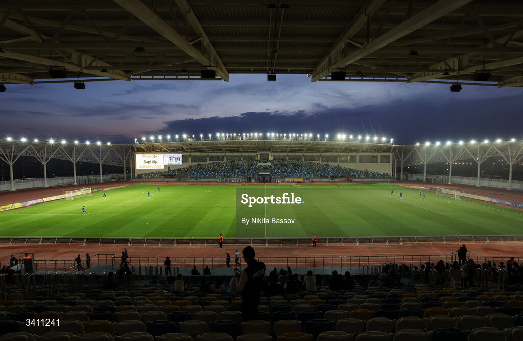 31 March 2026; A general view of the stadium ahead of the UEFA European U21 Championship qualifier match between Kazakhstan and Republic of Ireland at Turkistan Arena in Turkeistan, Kazakhstan. Photo by Nikita Bassov/Sportsfile