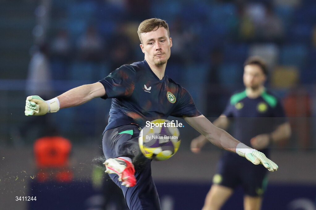 31 March 2026; Noah Jauny of Republic of Ireland before the UEFA European U21 Championship qualifier match between Kazakhstan and Republic of Ireland at Turkistan Arena in Turkeistan, Kazakhstan. Photo by Nikita Bassov/Sportsfile