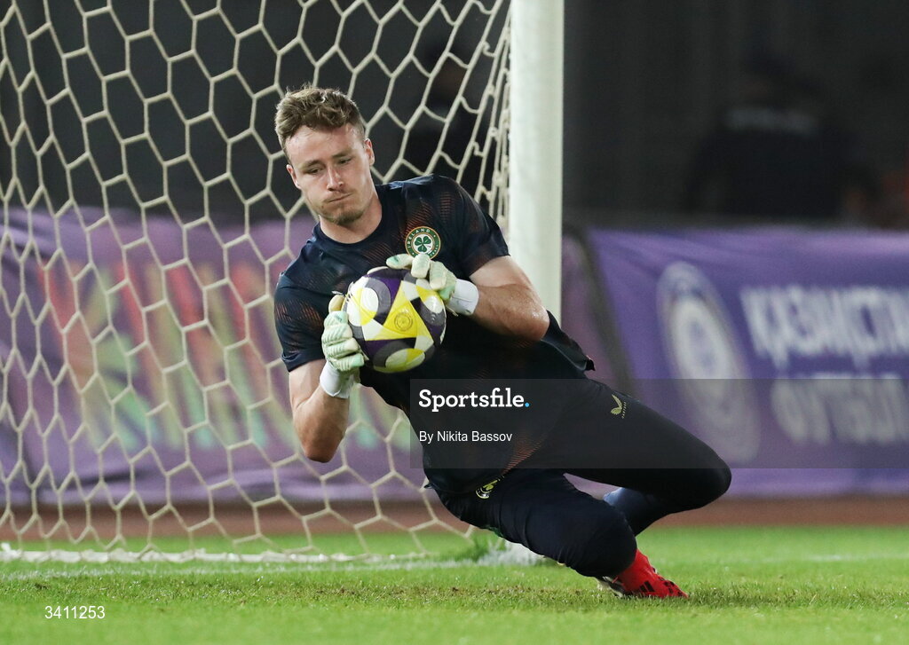 31 March 2026; Noah Jauny of Republic of Ireland before the UEFA European U21 Championship qualifier match between Kazakhstan and Republic of Ireland at Turkistan Arena in Turkeistan, Kazakhstan. Photo by Nikita Bassov/Sportsfile