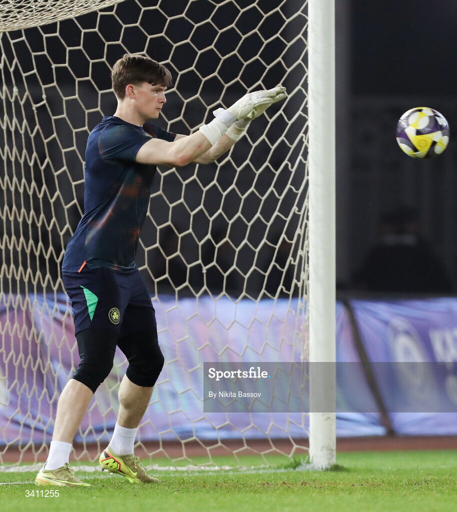 31 March 2026; Conor Walsh of Republic of Ireland before the UEFA European U21 Championship qualifier match between Kazakhstan and Republic of Ireland at Turkistan Arena in Turkeistan, Kazakhstan. Photo by Nikita Bassov/Sportsfile